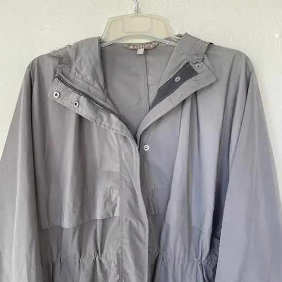Athleta Khaki Rainfall Swing Zip Up Jacket size L/XL